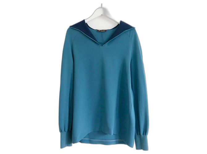 Isida Kapuzenbluse aus Seide von Loro Piana Blau Türkis