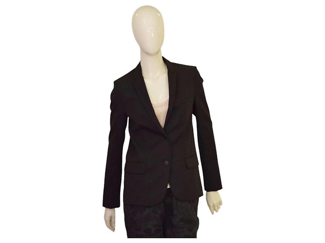 Zadig & Voltaire Vany Strass Schwarzer Glänzender Blazer S