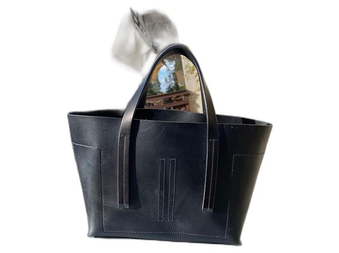 Borsa a mano Rick Owens in pelle nera Nero