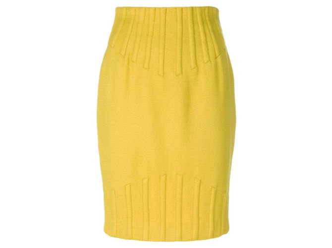 Falda de lana amarilla Thierry Mugler Amarillo