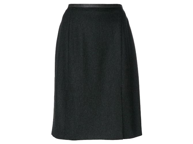 Falda de lana gris Yves Saint Laurent