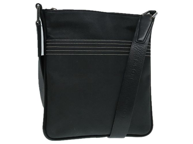 LOEWE Borsa a Spalla Anagram Pelle Nera Argento Auth bs18478 Nero