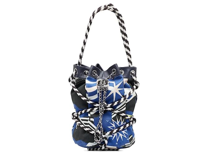 Blue Chanel Cotton Drawstring Bag ref.1715261 Joli Closet