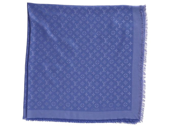 Sciarpa in seta blu Monogram di Louis Vuitton