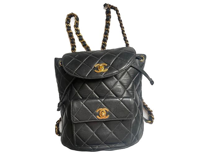 Chanel Duma Leather Backpack Black