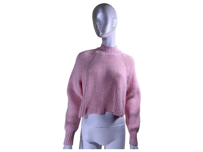 Club Monaco Suéter cropped rosa de algodão