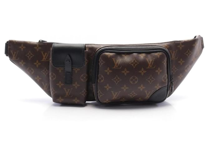Louis Vuitton Christopher Bum Bag Brown Black Leather Patent leather Cloth Plastic  ref.1716476