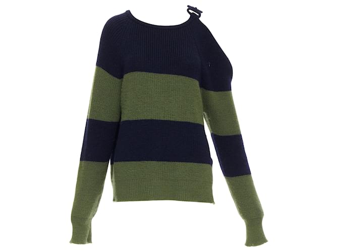 Autre Marque Monse Embellished Cutout Fine Merino Wool Sweater Green  ref.1717285
