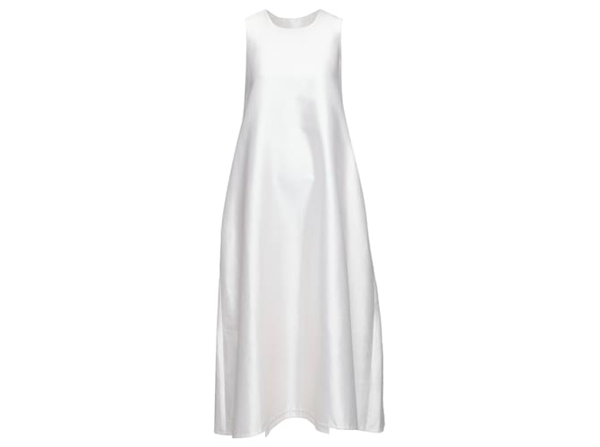 Autre Marque Melitta Baumeister Silk Cotton Bow Back Midi Tent Dress White Cream  ref.1717288