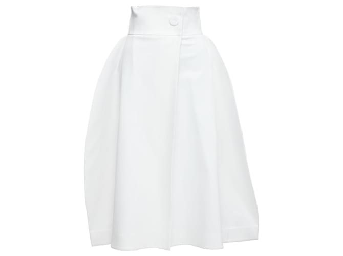 Autre Marque Sara Battaglia Cotton Blend Structural Balloon Skirt White  ref.1717332