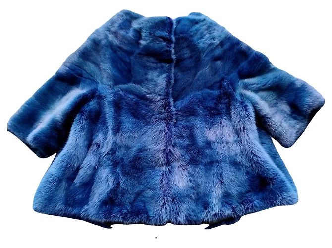 Autre Marque Giacca in pelliccia di visone americano blu