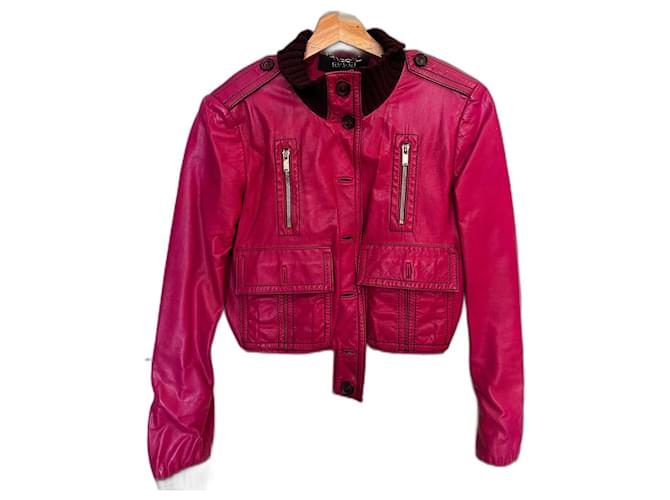 Authentic Gucci Tom Ford Vintage Madonna pink biker jacket do. 2007 Leather  ref.1717959