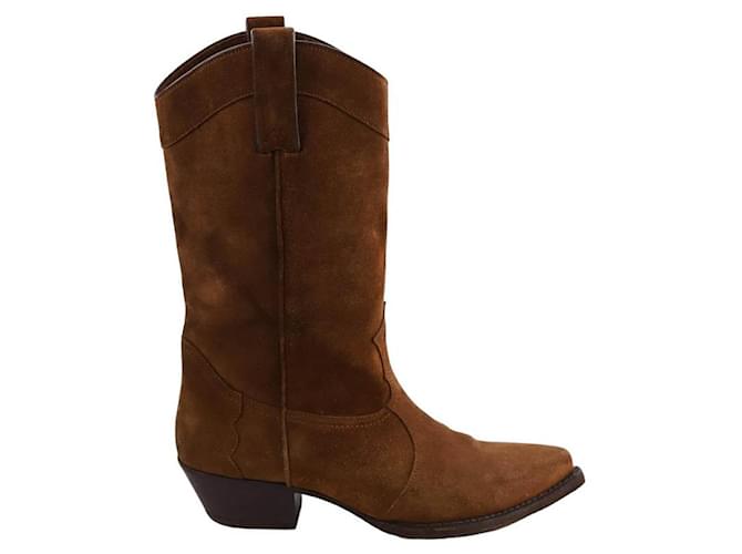 Saint Laurent Suede boots Brown Deerskin  ref.1718194