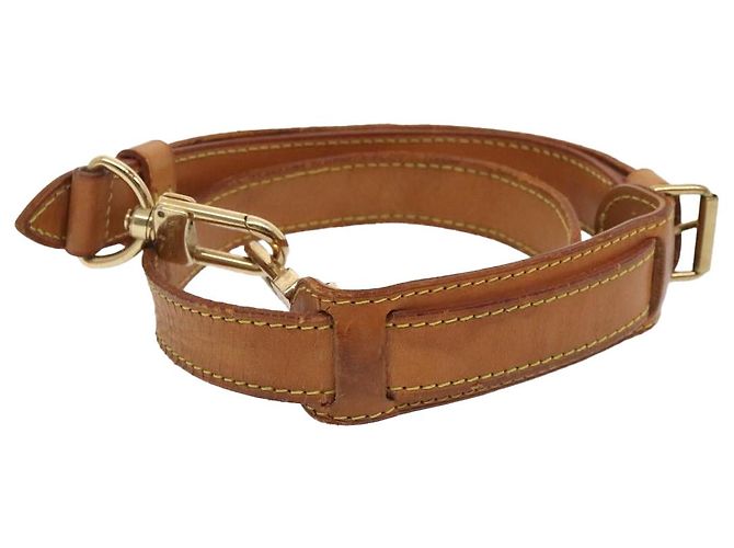LOUIS VUITTON Adjustable Shoulder Strap Leather 31.5""-38.2"" Beige Auth 89208