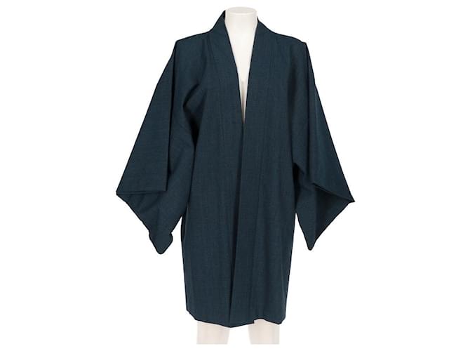 Autre Marque A.N.G.E.L.O. Vintage Cult Blue Wool Short Kimono  ref.1718298