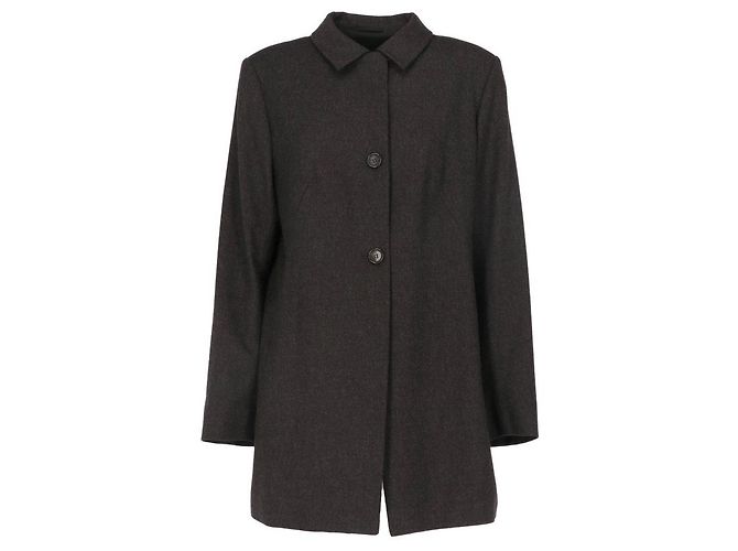 Jil Sander Anthracite Wool Coat - 2000s Dark grey
