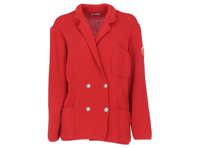 Les Copains Rote Wolljacke