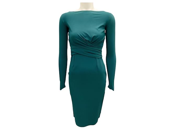 Autre Marque Chiara Boni La Petite Robe Green Ruched Long Sleeved Dress Synthetic  ref.1718333