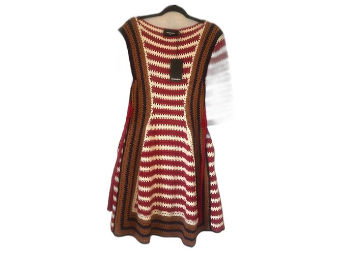 Abito all'uncinetto Dsquared2 in cotone multicolore
