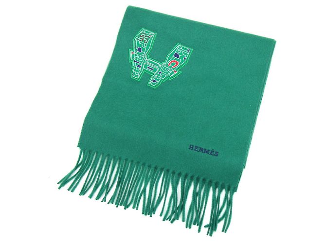 Hermès Hermes grüner Kaschmirschal