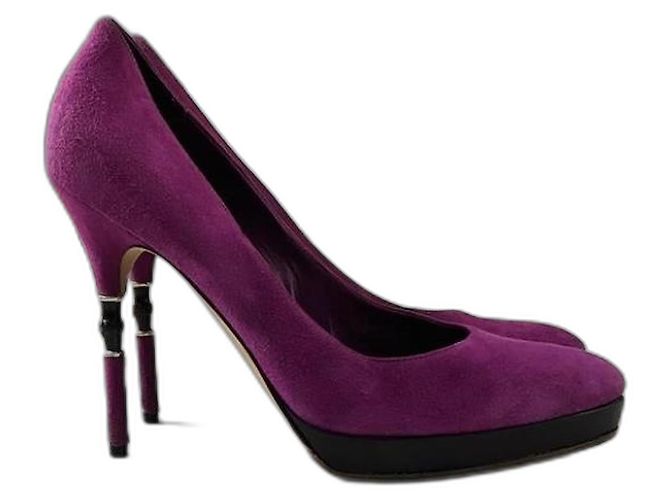Marmont Talons en daim violet Gucci
