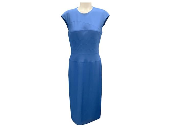 Autre Marque Narciso Rodriguez Blue Wool Twill Seam Dress  ref.1718885
