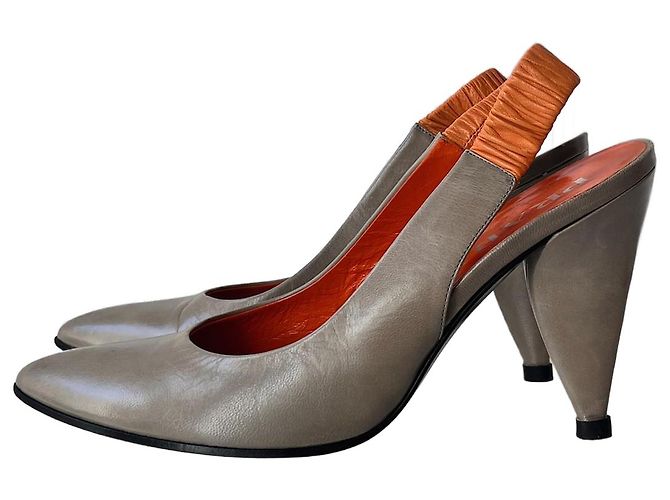 Prada 90s Stiletto Sling-Backs Orange