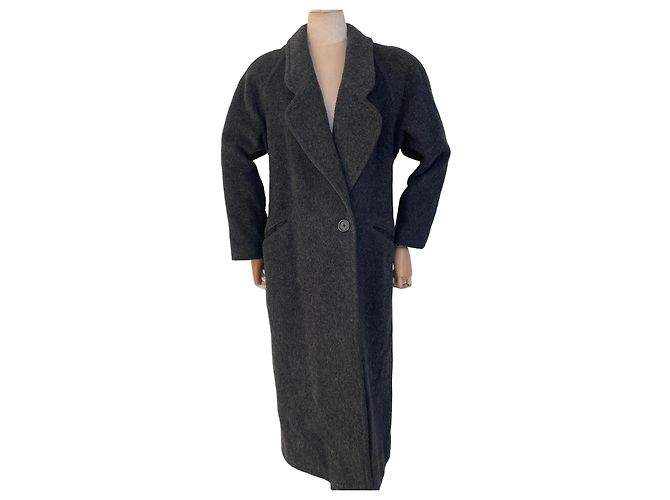 No Name Charcoal Melange Wool Coat