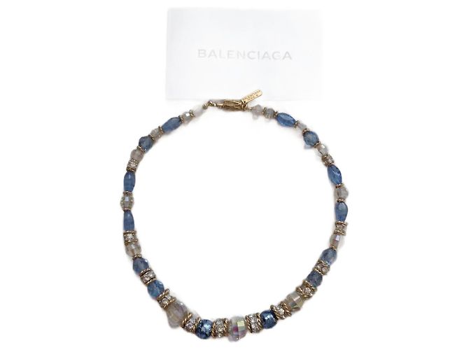 Collar Balenciaga Perlas de Cristal Dorado