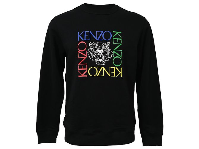 Kenzo Logo Tiger Sweatshirt in Black Cotton