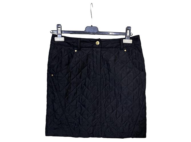 Autre Marque Falda Vivienne Tam de seda negra Negro