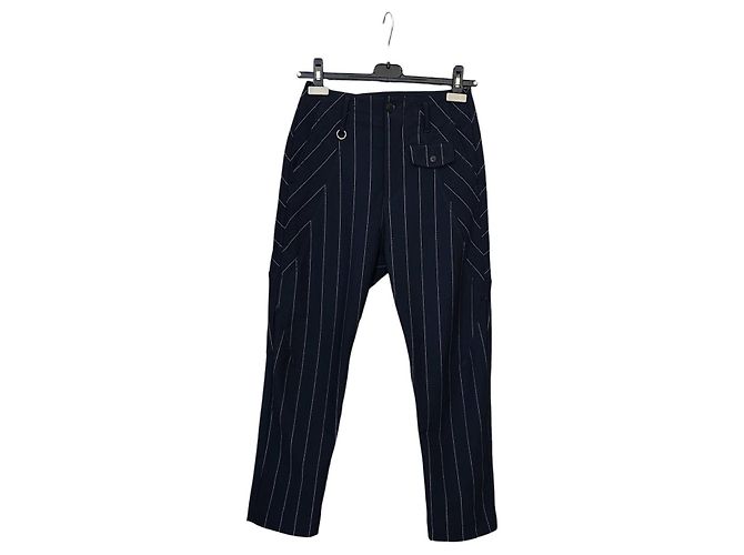 High Gestreifte blaue Hose
