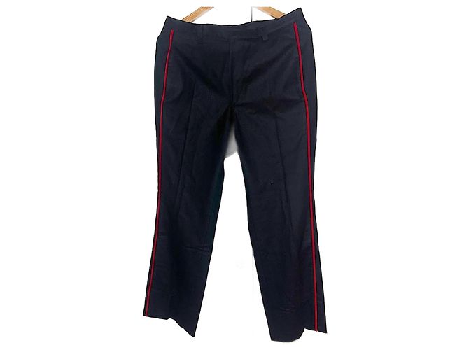 Authentic Gucci Rare Tom Ford Runway Black Web Striped Wool Pants