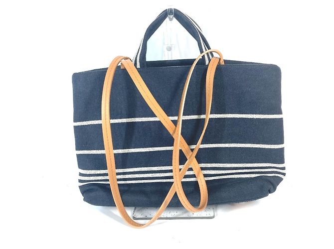 Chanel A92240 Denim CC Coco Mark Tote Bag White Blue