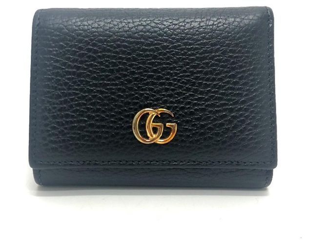 Gucci GG Marmont Compact Tri-fold Wallet Black