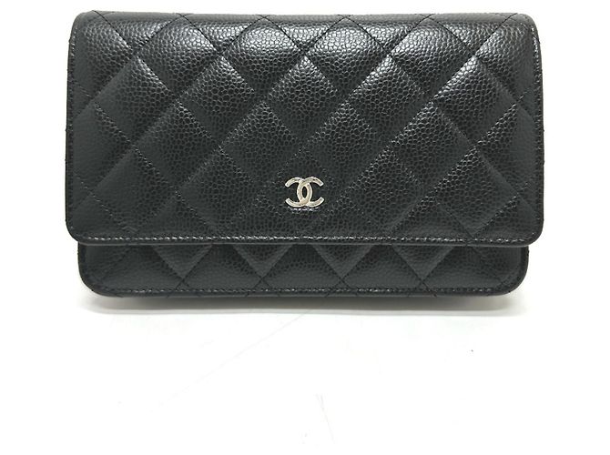 Borsa a spalla Chanel Matelassé Coco Mark Classic Chain Wallet Nero