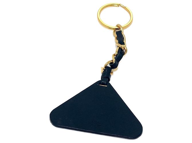 Llave de triángulo Chanel 94P Negro Dorado