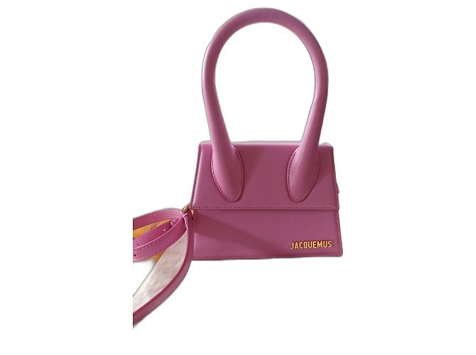 Bolsa de ombro Jacquemus le Chiquito médio rosa couro