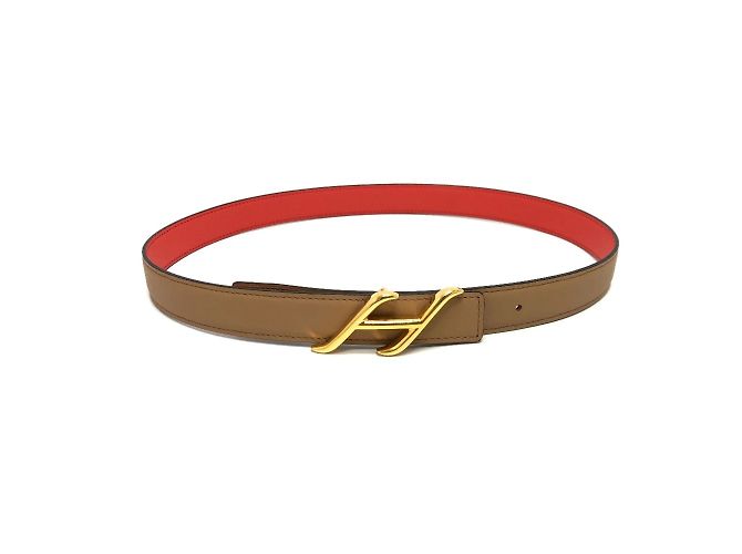 Hebilla de cinturón Constance de Hermès Castaño Naranja