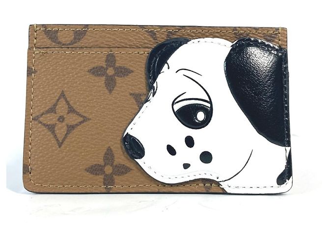 Funda para tarjetas Monogram Reverse Louis Vuitton Castaño
