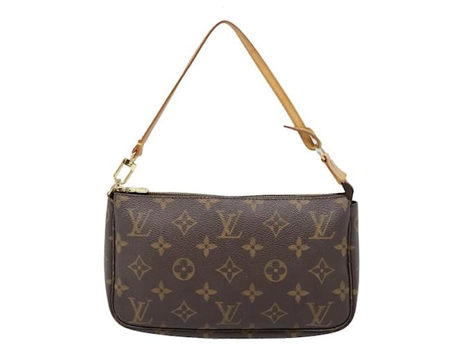 Pochette Accessoire Louis Vuitton Marrom Lona  ref.1721734