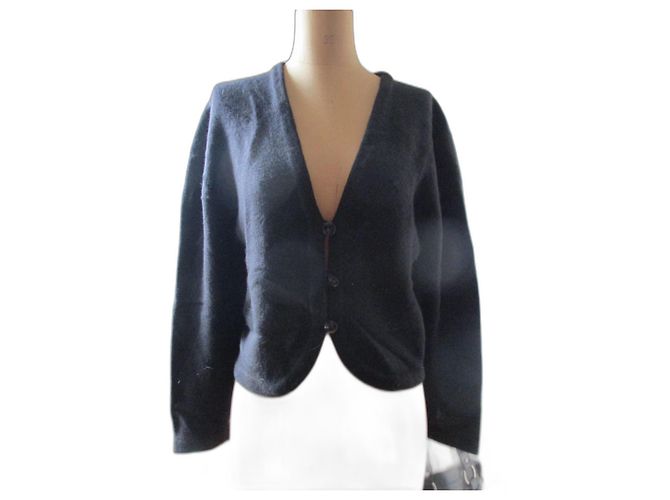Louis Féraud Kurze Jacke, schwarze Kaschmir, Größe 40.