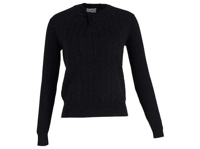 Erdem Rae Twist-Hals Pullover aus schwarzer Wolle