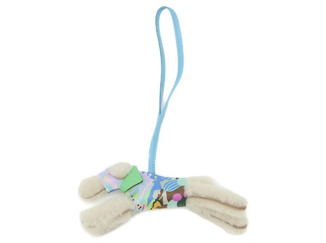 Hermès Hermes Buddy Aloha Bag Charm White Leather Silk Lambskin