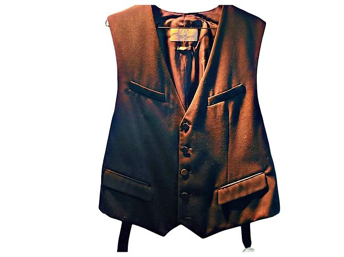 Authentic Alexander McQueen Archive Early Collection Black Wool Vest