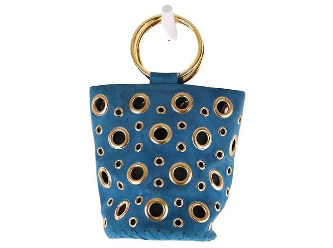 Delphine Delafon Sac à main en daim Bleu