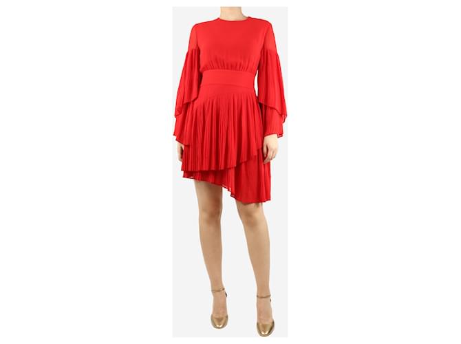 Autre Marque Red Etalla pleated mini dress - size UK 12 Polyester  ref.1725273
