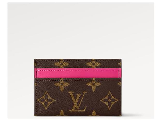 Louis Vuitton LV Double card holder new Fuschia Cloth  ref.1725402