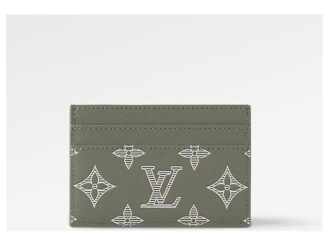 Louis Vuitton LV Double card holder monogram shadow new Green