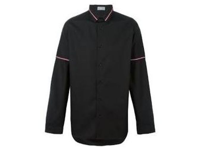 Christian Dior Dior Homme Striped Collar Shirt Black